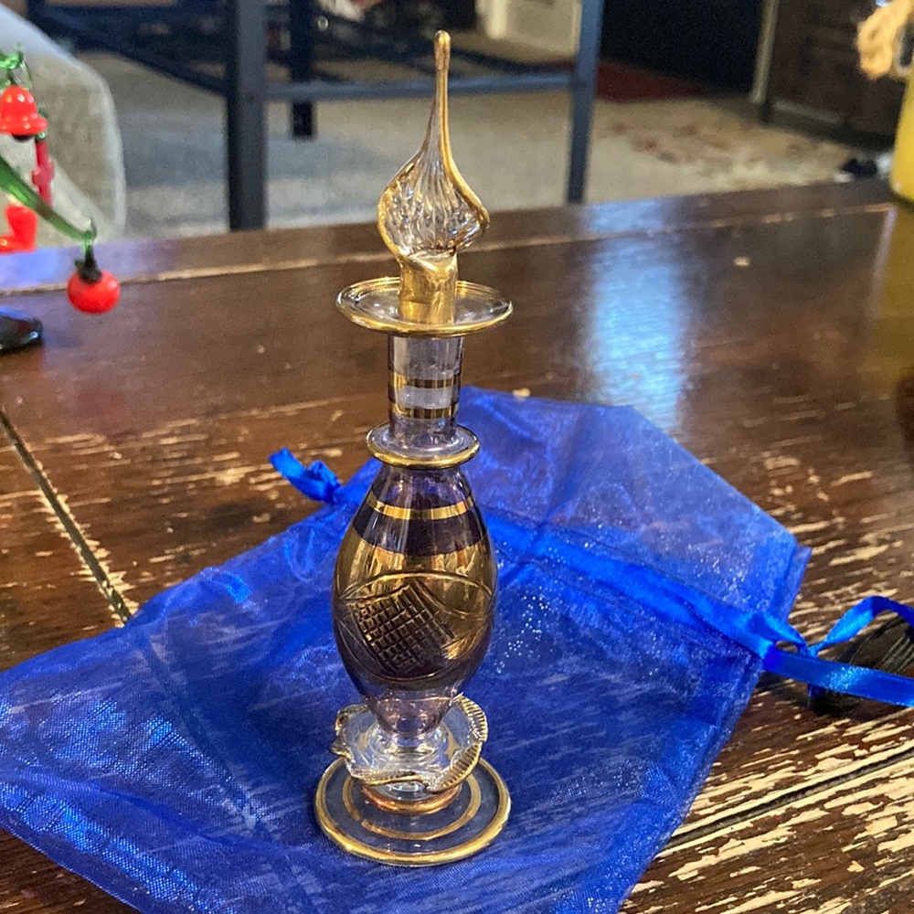 Vintage purple / gold perfume bottle with dabber